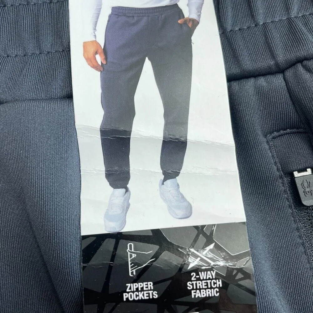 NEW Spyder Active Men's M Black Scuba Joggers  Zipper Pockets & 2-Way Stretch